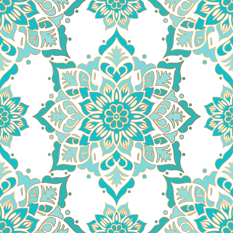 Teal Floral Mandala