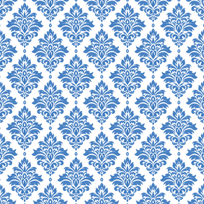Blue Floral Fleur De Lis Pattern