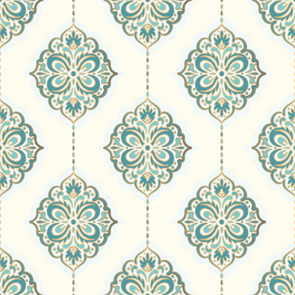 Turquoise Leaf Pattern