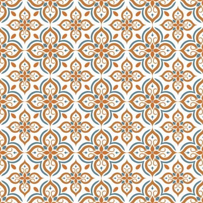 Orange and Blue Textile Pattern