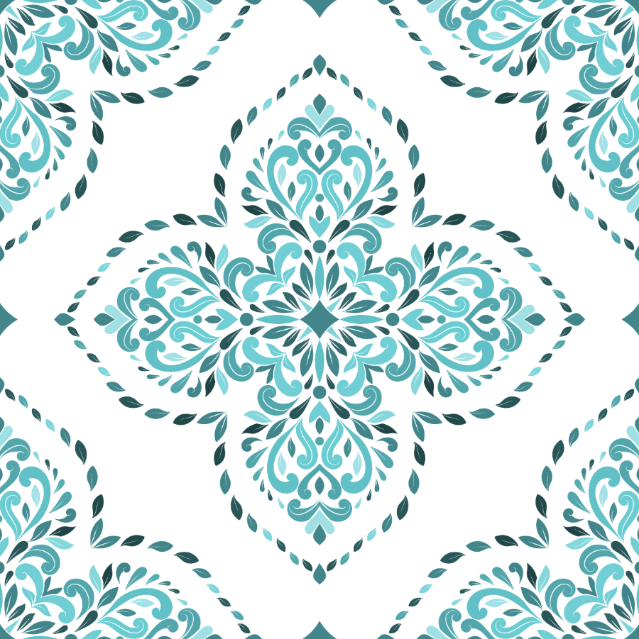 Blue Leaf Floral Star