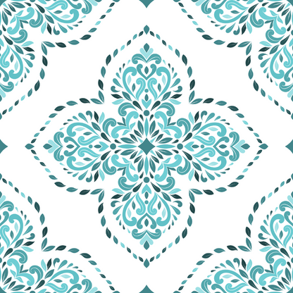 Blue Leaf Floral Star