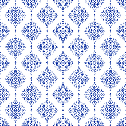 Blue and White Turkish Motifs Pattern