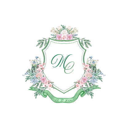 Floral Monogram Crest
