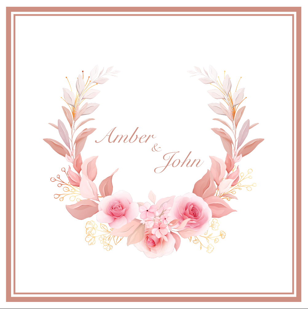 Pink Floral Monogram Wreath