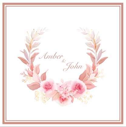 Pink Floral Monogram Wreath