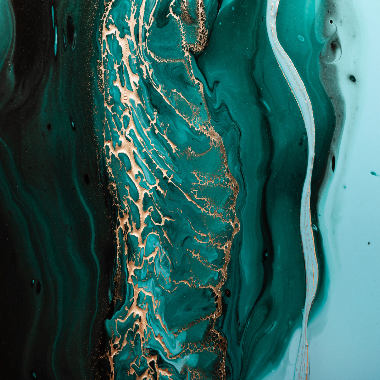 Teal and Gold Marble