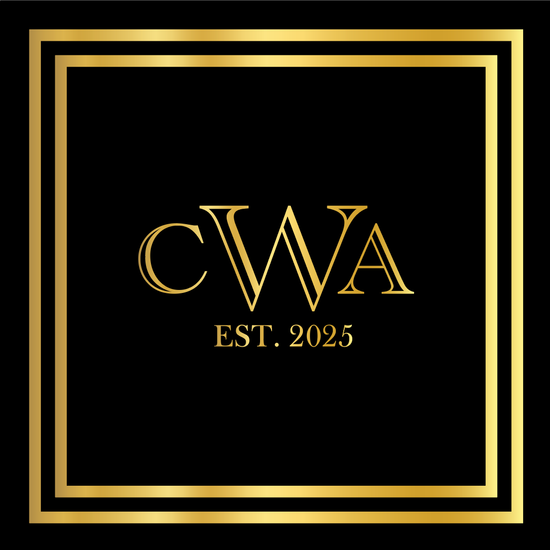 Gold Monogram with Double Gold Border