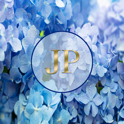 Blue Hydrangeas with Monogram