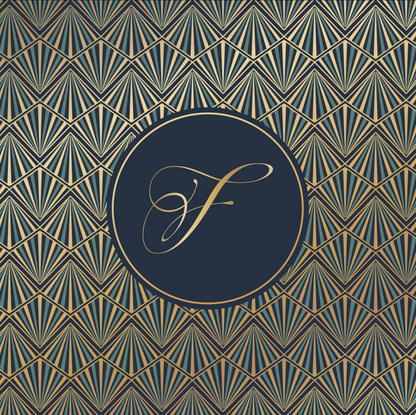 Fan Pattern with Circle Monogram