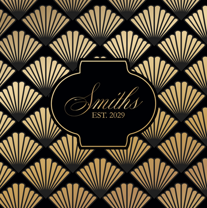 Large Fan Pattern with Monogram