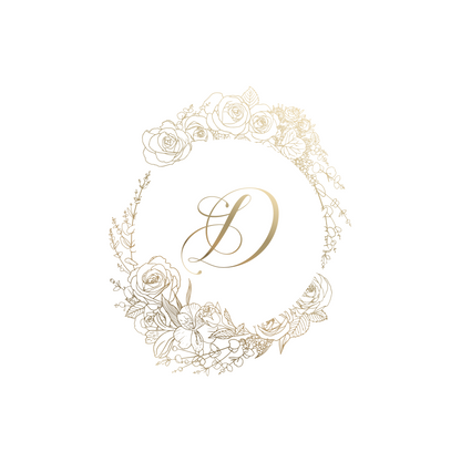 Gold Floral Circle Monogram