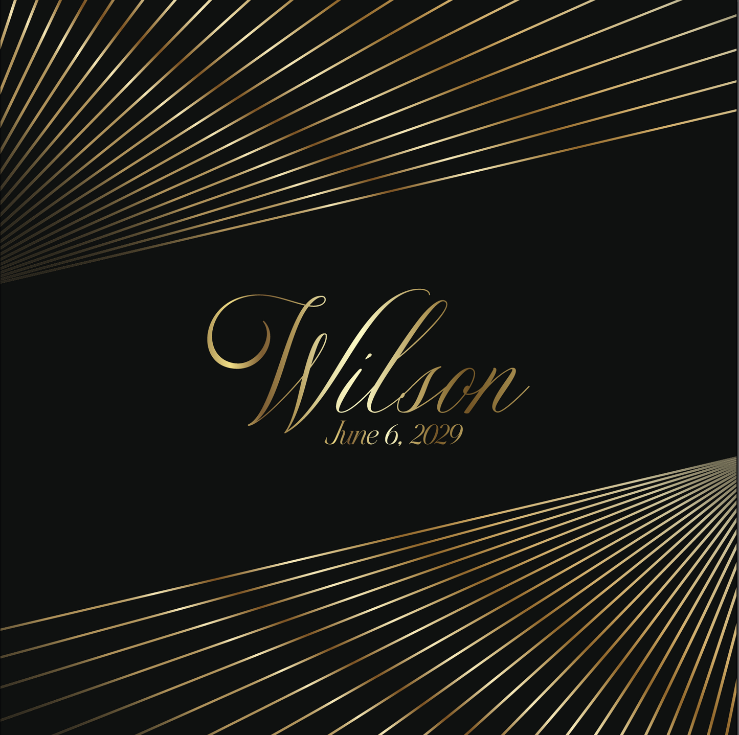Gold Lines with Monogram