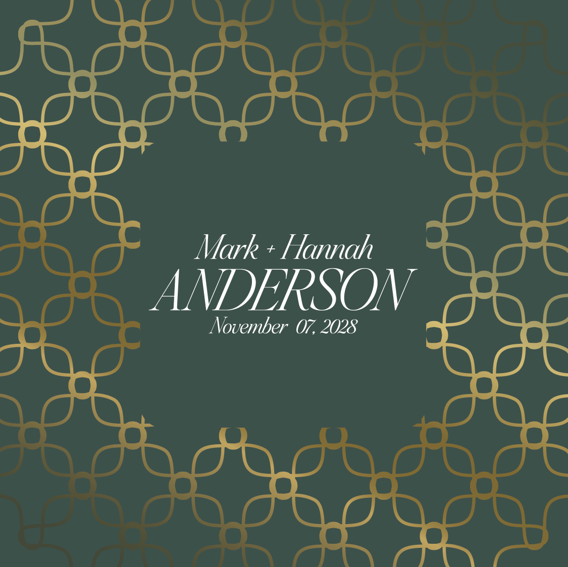 Gold Chain Pattern with Monogram