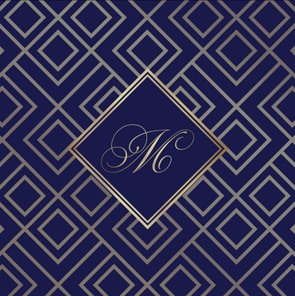 Gold Diamond Pattern with Monogram