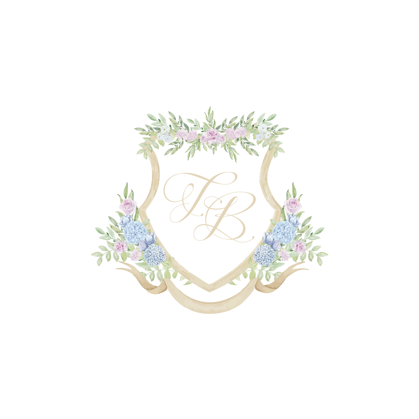 Blue and Pink Hydrangea Crest