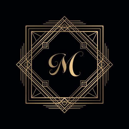 Gold Line Frame with Monogram