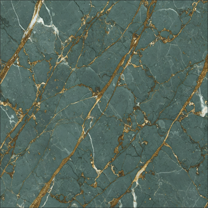 Teal Green Marble with Gold Streaks