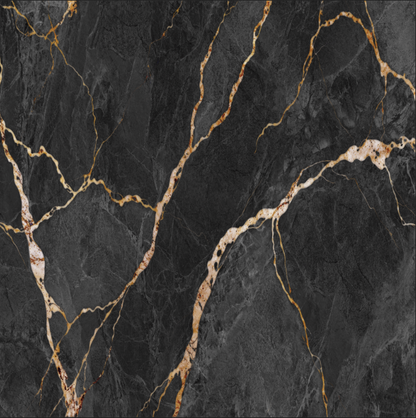 Dark Gray Marble with Gold Streaks