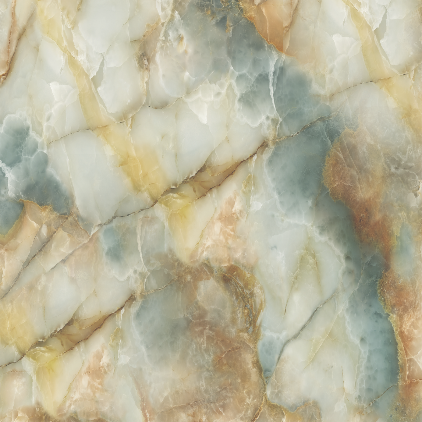 Teal and Orange Marble