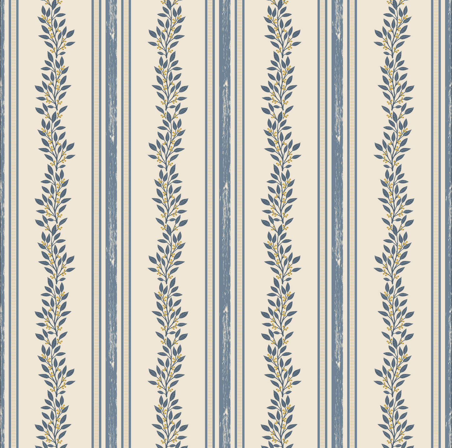 Floral Vine and Strip Pattern