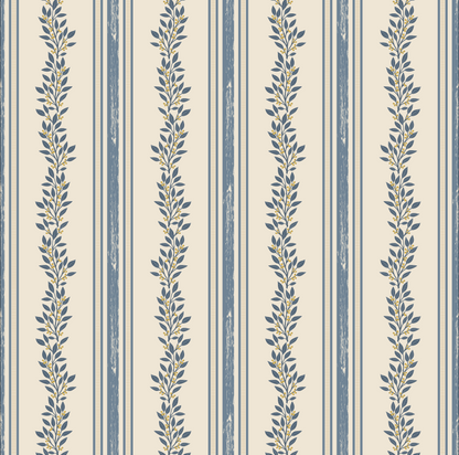 Floral Vine and Strip Pattern