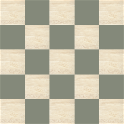 Light Wood and Sage Checkerboard