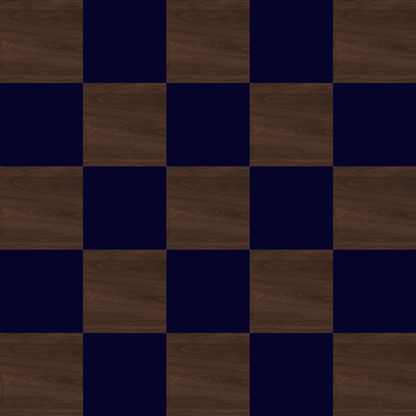 Dark Wood and Dark Blue Checkerboard