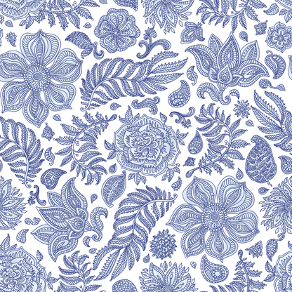 Blue Flowers and Paisley