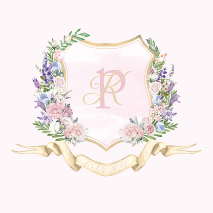 Pink & Gold Floral Monogram