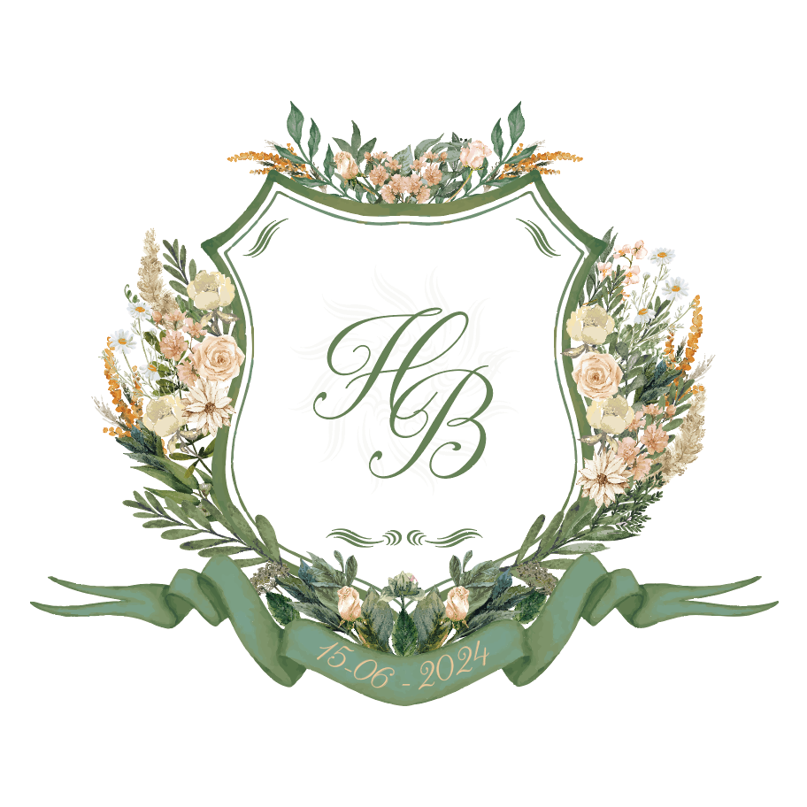 Green Floral Monogram