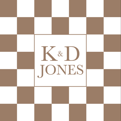 Brown and White Monogram Checkerboard Floor