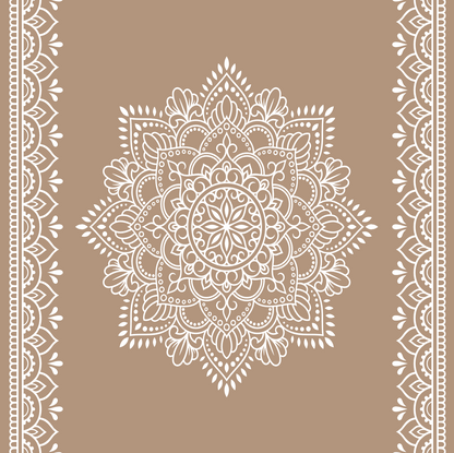White Mandala on Tan Background