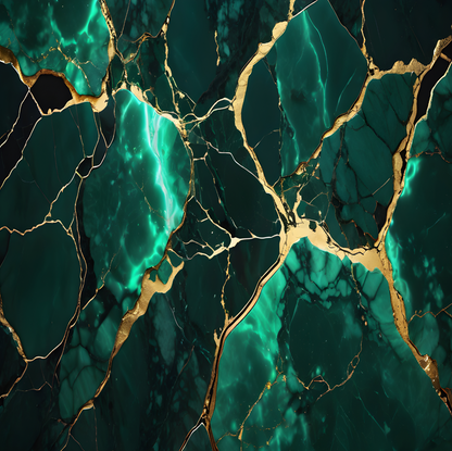 Green and Gold Streaks Marble