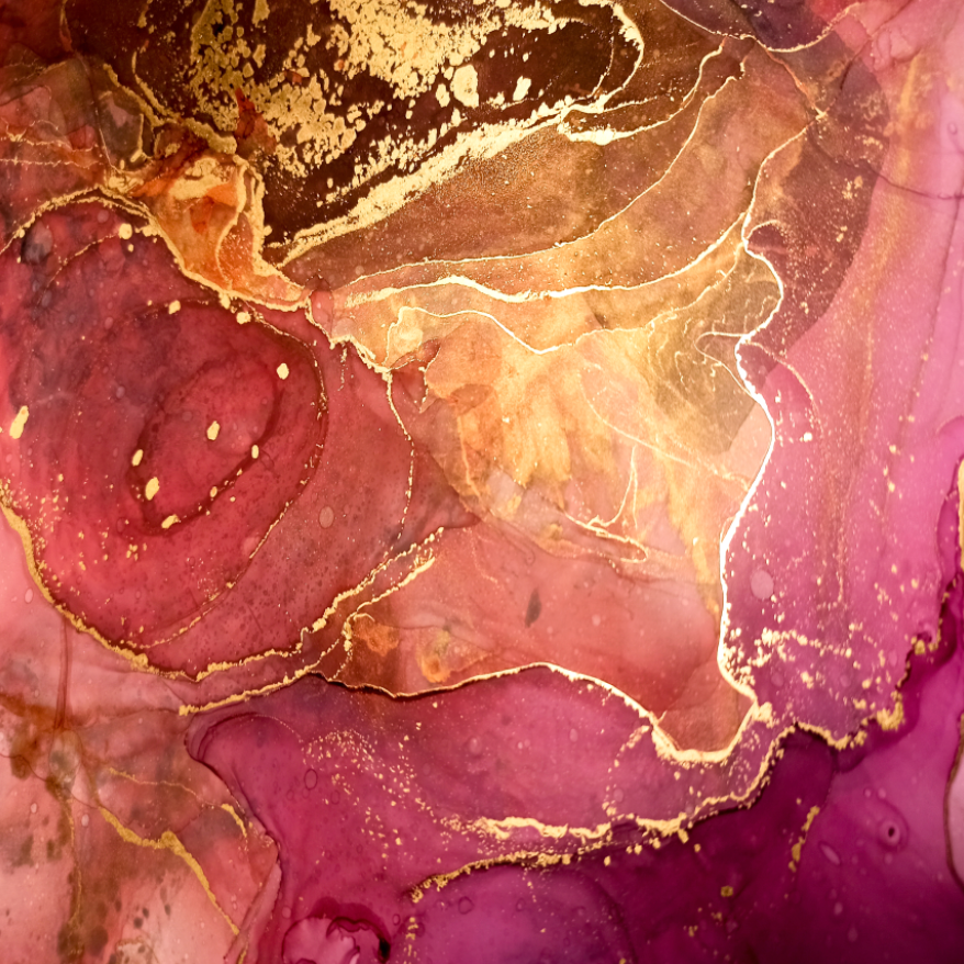 Fuchsia and Gold Marble