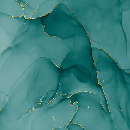 Teal and Gold Marble