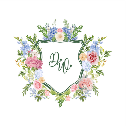 Floral Monogram Crest