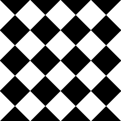 Black and White Diamond Checkerboard