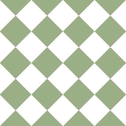 Sage and White Diamond Checkerboard