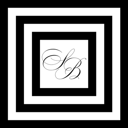 Black and White Square with Monogram