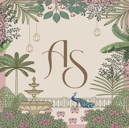 Garden Oasis with Monogram