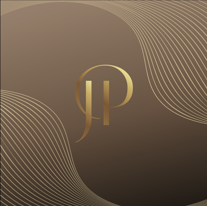 Wavy Gold Pattern with Monogram in Center