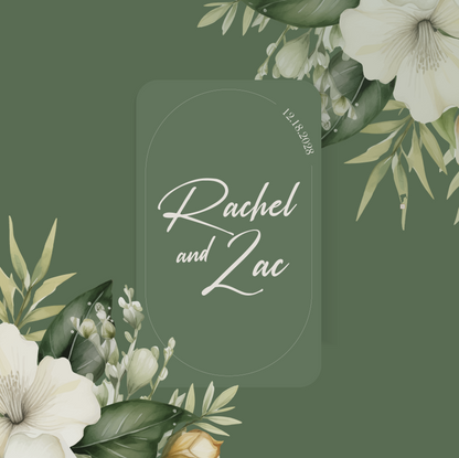 Floral Corners with Oval Center Monogram