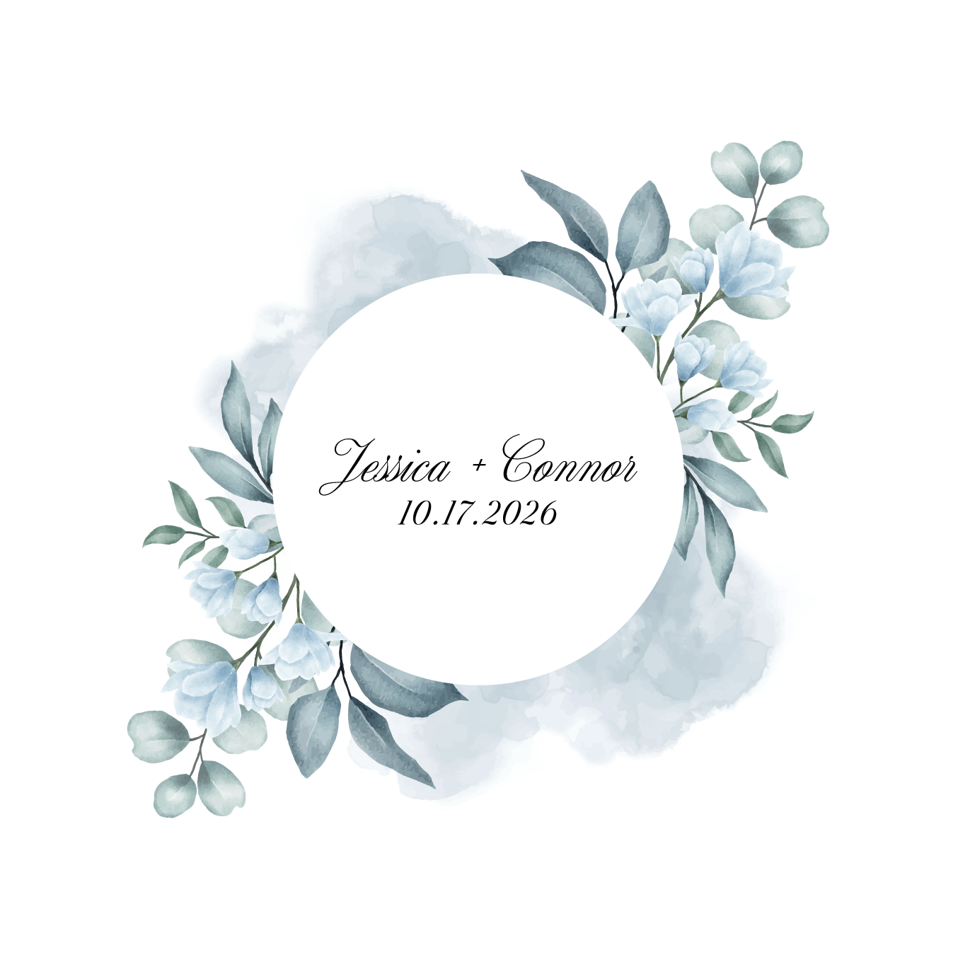 Watercolor Vine Circle Monogram