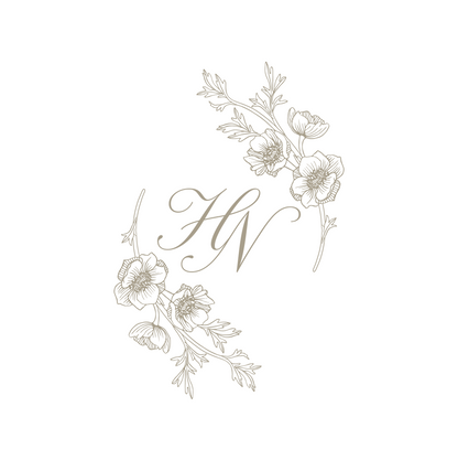 Tan Floral Monogram