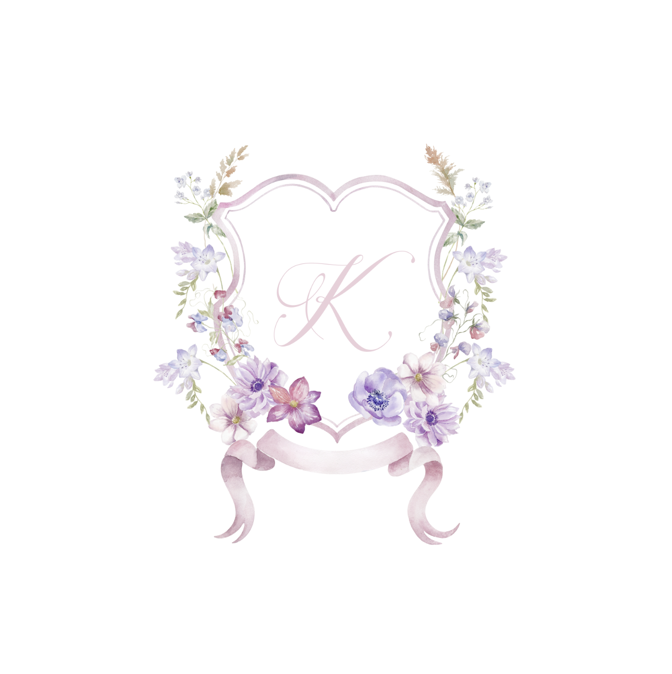 Purple Floral Crest