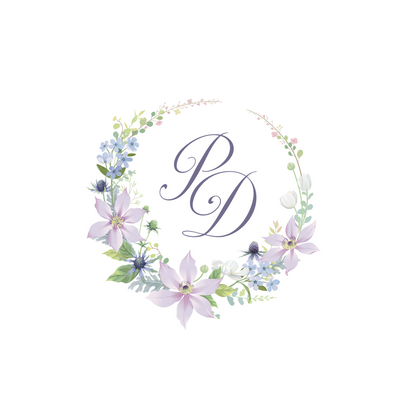 Purple Circle Floral Crest
