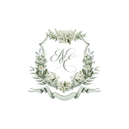 Green Floral Crest
