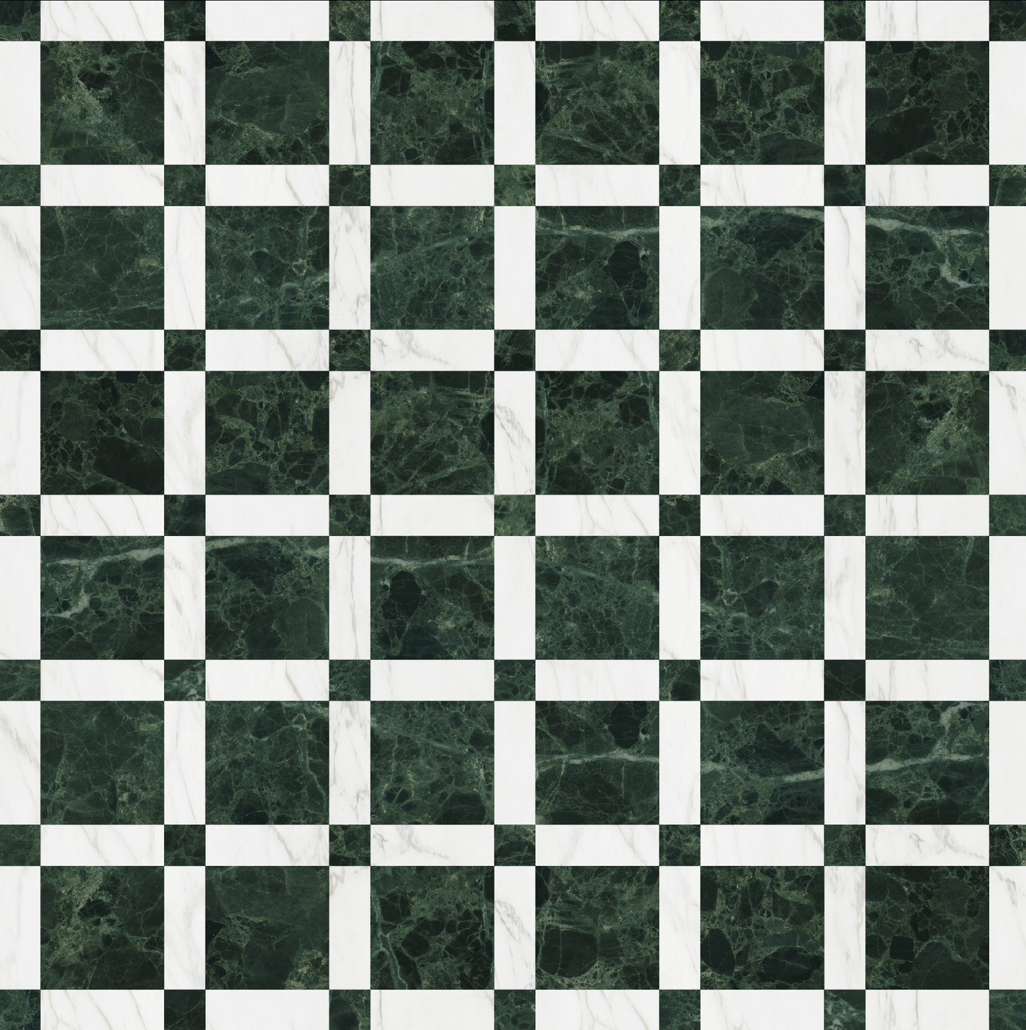 Green and White Marble Tile Pattern