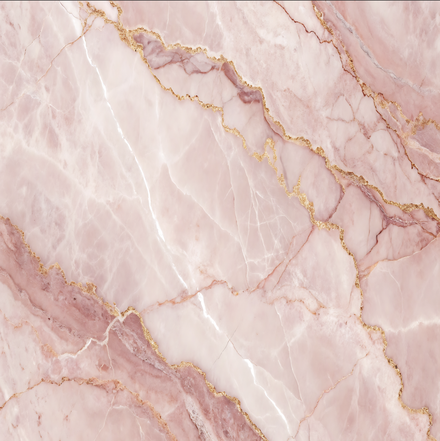 Pink Marble with Gold and White Streaks